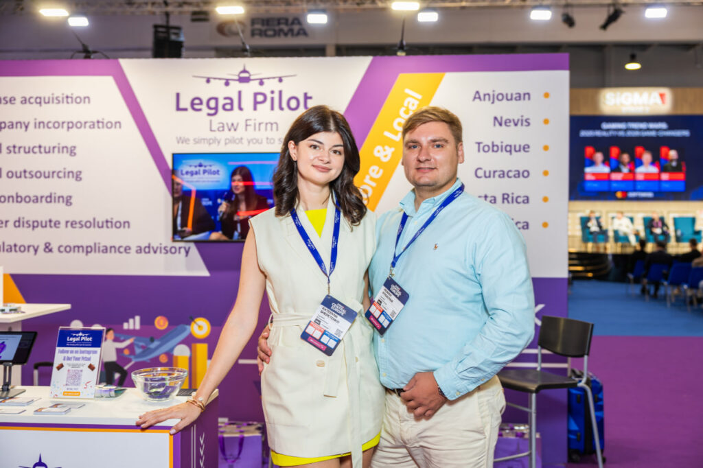 Legal Pilot law firm stand at SiGMA Central Europe, Fiera Roma