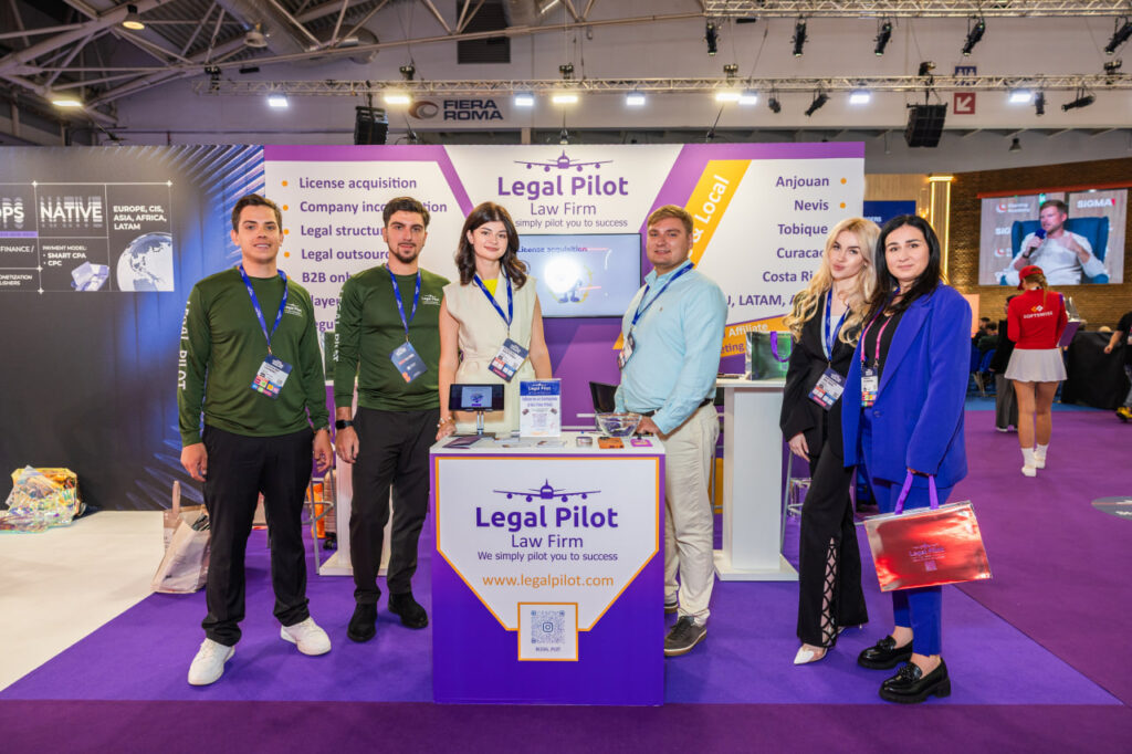 Legal Pilot team at their booth during SiGMA Central Europe conference in Rome